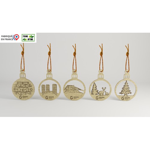 Boule de Noël en bois Made in France 🇫🇷 - 3